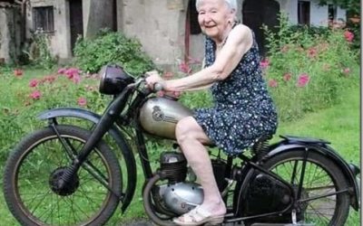 Same Girl Same Motorbike 71 Years Apart